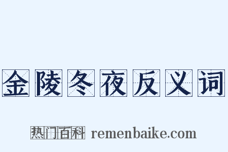 金陵冬夜反义词是什么意思的图片